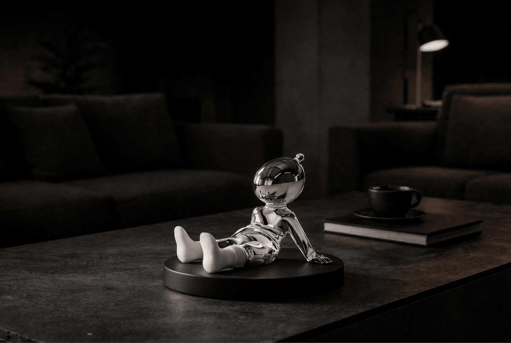 Nimbo en una mesa dentro de una atmósfera oscura